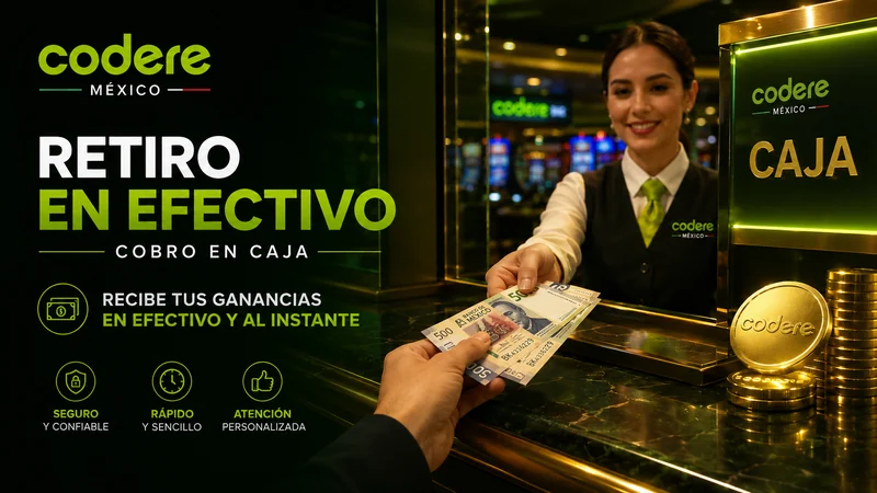 Retiro de ganancias en efectivo en una sucursal de Codere en México